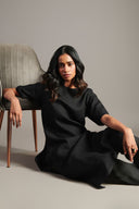 Kohl Linen Half Sleeves Kurta Set