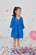 Santorini Linen Girls Wrap Tie Dress