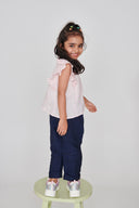Fleur Linen Girls Frill Top