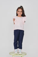 Fleur Linen Girls Frill Top