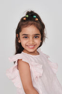 Fleur Linen Girls Frill Top