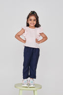 Fleur Linen Girls Frill Top