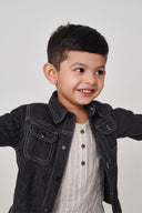 Graphite Linen Denim Boys Jacket