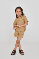 Husk Linen Girls Shorts Set