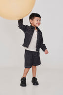 Graphite Linen Denim Boys Jacket Set - Sale
