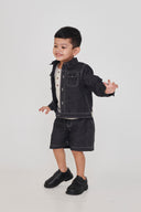 Graphite Linen Denim Boys Jacket