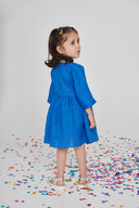 Santorini Linen Girls Wrap Tie Dress