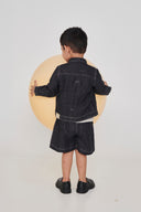 Graphite Linen Denim Boys Jacket