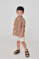Mousse Linen Boys Camp Collar Shirt - Sale