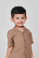 Mousse Linen Boys Camp Collar Shirt