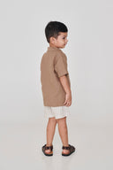 Undyed Boldstripe Linen Boys Lounge Shorts