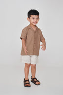 Mousse Linen Boys Camp Collar Shirt