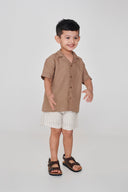 Mousse Linen Boys Camp Collar Shirt - Sale