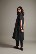 Kohl Linen Half Sleeves Kurta Set