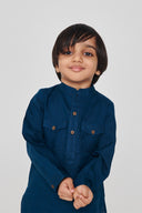 Indigo Linen Boys Saif Kurta Set