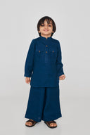 Indigo Linen Boys Saif Kurta Set