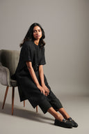 Kohl Linen Half Sleeves Kurta Set