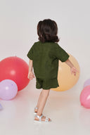 Safari Linen Girls Shorts Set