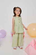 Pista Linen Girls Lace Peplum Set - Sale