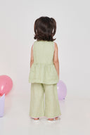 Pista Linen Girls Lace Peplum Set - Sale