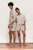 Undyed Linen Men's Shorts Set - Sale