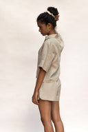 Undyed Linen Women's Shorts Set - Sale
