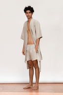 Undyed Linen Robe On Sale
