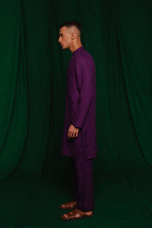 Violet Linen Men's Kurta Set