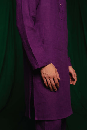 Violet Linen Men's Kurta Set