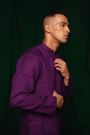 Violet Linen Men's Kurta Set