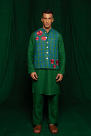 Forest Linen Nehru Jacket