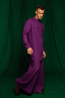 Violet Linen Saif Kurta Set