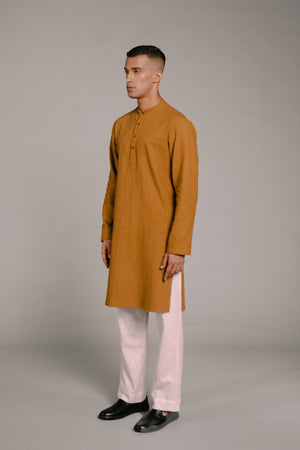 Olive Co-Linen Men's Kurta Set