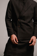 Carbon Co-Linen Men's Bandhgala Jacket - Sale