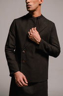 Carbon Co-Linen Men's Bandhgala Jacket - Sale
