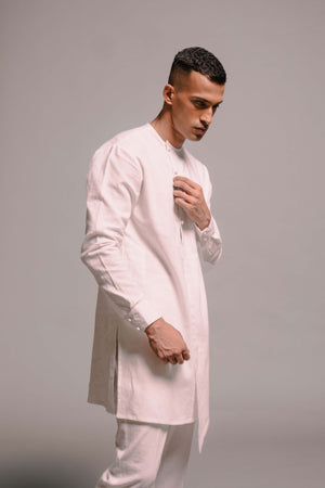 Vanilla Co-Linen Men's Side Open Kurta Set