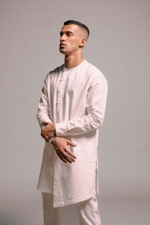 Vanilla Co-Linen Men's Side Open Kurta Set