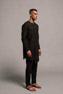 Carbon Co-Linen Men's Side Open Kurta Set On Sale