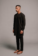 Carbon Co-Linen Men's Side Open Kurta Set On Sale