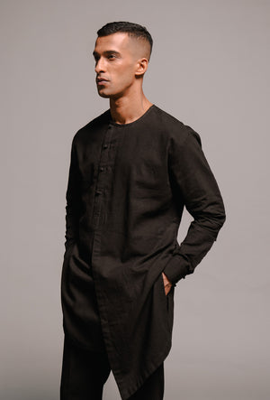 Carbon Co-Linen Men's Side Open Kurta Set