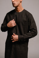 Carbon Co-Linen Men's Side Open Kurta Set On Sale