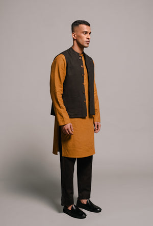 Olive Co-Linen Men's Kurta