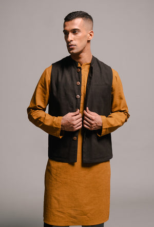 Olive Co-Linen Men's Kurta