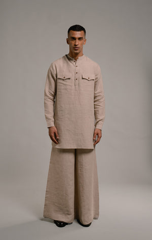 Undyed Linen Men's Saif Kurta Set