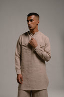 Undyed Linen Men's Saif Kurta - Sale