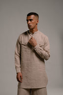 Undyed Linen Men's Saif Kurta Set On Sale