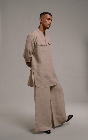 Undyed Linen Men's Saif Kurta Set