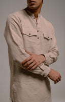 Undyed Linen Men's Saif Kurta Set On Sale