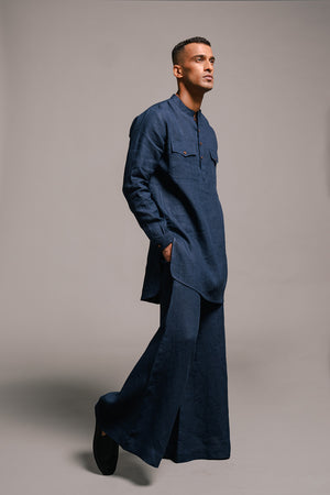 Indigo Linen Men's Saif Kurta Set