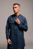 Indigo Linen Men's Saif Kurta Set - Sale